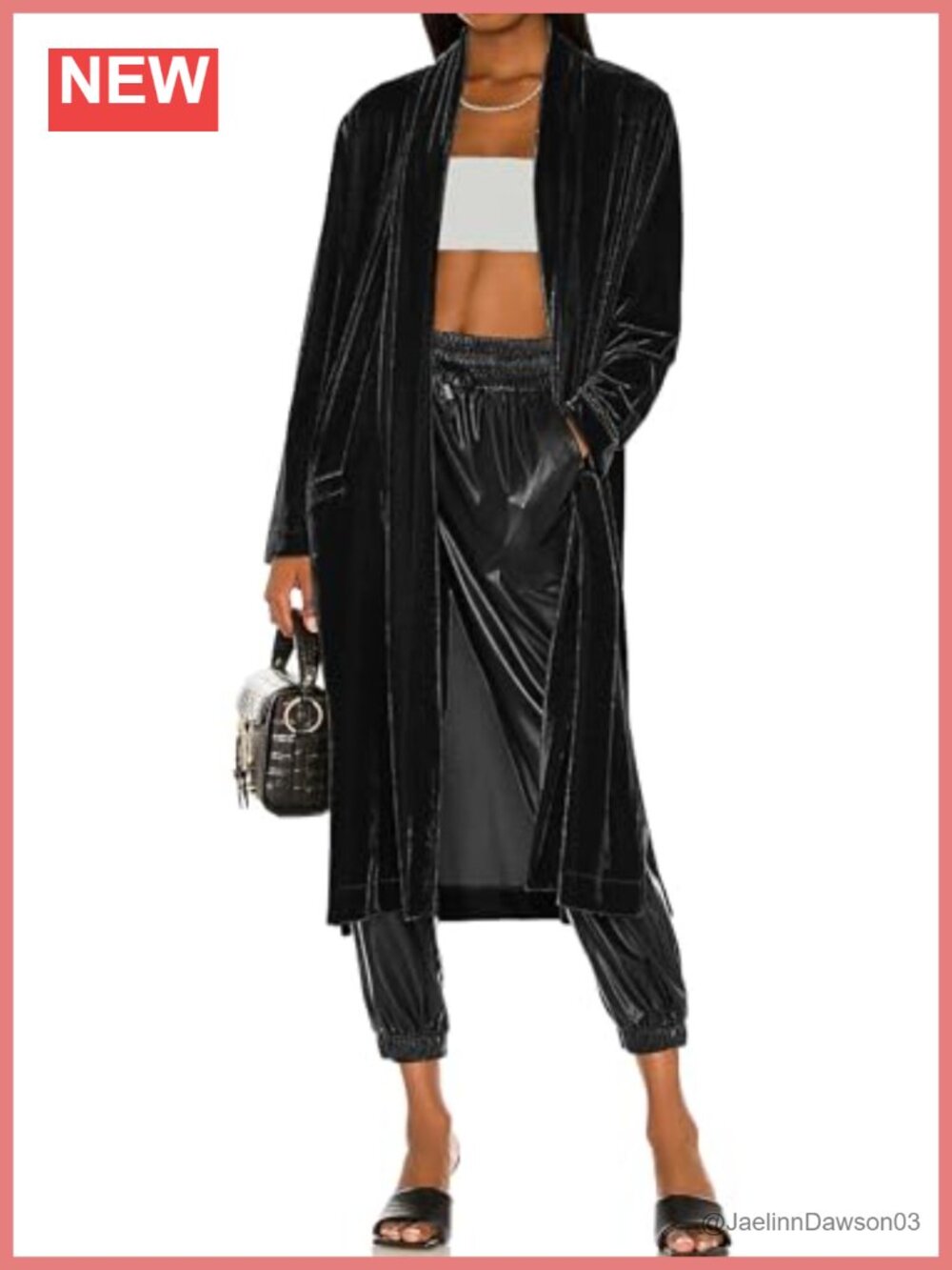 Velvet Long Cardigan Duster Coat Open Front Side Slit Loose Casual with Pockets